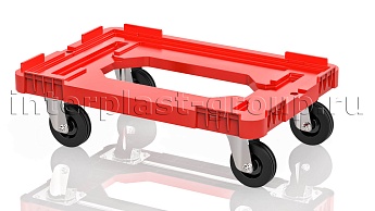 Тележка пластиковая с отверстием без тормозов усиленная красная в Тамбове Тележка пластиковая с отверстием без тормозов усиленная красная в Тамбове