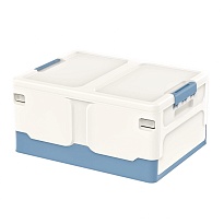 Ящик пластиковый складной белый, дно синее, 480х360х240 мм в Тамбове