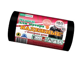 Мешки для мусора 180 л, ароматизированные, черные, в рулоне 25 шт., ПВД, 35 мкм, 1100х930 мм, НАДЕЖНЫЕ, 1802550 в Тамбове