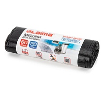 Мешки для мусора 60 л, черные, в рулоне 20 шт., ПНД, 10 мкм, 700х600 мм, LAIMA, 601381 в Тамбове