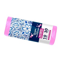 Мешки для мусора 10 л, розовые, в рулоне 30 шт., ПНД, 8 мкм, 470х360 мм, Узоры Чистоты, МУ3582 (МГ-10роз) в Тамбове