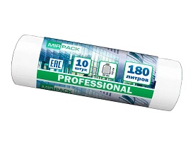 Мешки для мусора 180 л, прозрачные, в рулоне 10 шт., ПВД, 30 мкм, 1100х930 мм, PROFESSIONAL, 180104408 в Тамбове