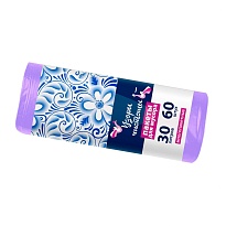 Мешки для мусора 30 л, сиреневые, в рулоне 60 шт., ПНД, 6 мкм, 560х480 мм, Узоры Чистоты, МУ4251 (МН 30-60сир) в Тамбове