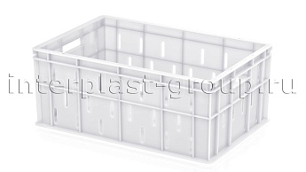 Ящик для молока, мяса, овощей и фруктов малая перфорация дно сплошное белый в Тамбове
