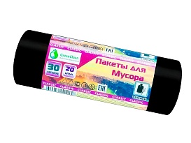 Мешки для мусора 30 л, черные, в рулоне 20 шт., ПНД, 7 мкм, 600х500 мм, MIRPACK Classik, 302040 в Тамбове