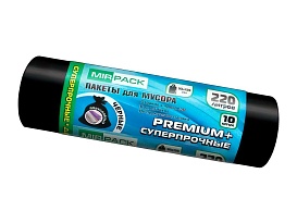 Мешки для мусора 220 л, черные, в рулоне 10 шт., ПВД, 45 мкм, 1250х930 мм, PREMIUM+, 2201068 в Тамбове Мешки для мусора 220 л, черные, в рулоне 10 шт., ПВД, 45 мкм, 1250х930 мм, PREMIUM+, 2201068 в Тамбове