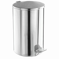 Ведро для мусора с педалью, усиленное, Титан, 20 л, кольцо под мешок, нержавеющая сталь, хром в Тамбове