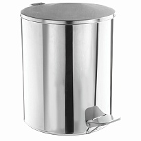 Ведро для мусора с педалью, усиленное, ТИТАН, 7 л, кольцо под мешок, нержавеющая сталь, хром в Тамбове