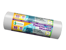 Мешки для мусора 60 л, белые, в рулоне 20 шт., ПНД, 7 мкм, 700х600 мм, MIRPACK Classik, 602052 в Тамбове Мешки для мусора 60 л, белые, в рулоне 20 шт., ПНД, 7 мкм, 700х600 мм, MIRPACK Classik, 602052 в Тамбове