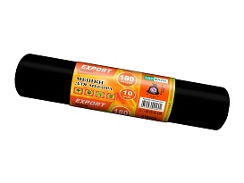 Мешки для мусора 180 л, ароматизированные, черные, в рулоне 10 шт., ПВД, 80 мкм, 1100х930 мм, EXPORT, exp18010142 в Тамбове