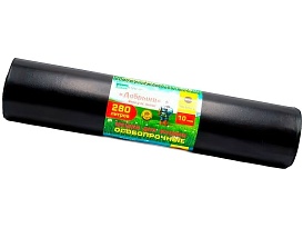 Мешки для мусора 280 л, ароматизированные, черные, в рулоне 10 шт., ПВД 110 мкм, 1400х930 мм, Добрыня, Dob28010black в Тамбове