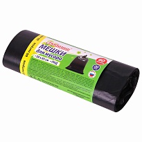 ММешки для мусора 60 л, черные, в рулоне 20 шт., ПНД, 8 мкм, 650х580 мм, Любаша, 608092 в Тамбове ММешки для мусора 60 л, черные, в рулоне 20 шт., ПНД, 8 мкм, 650х580 мм, Любаша, 608092 в Тамбове