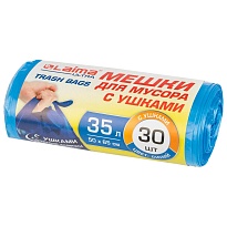 Мешки для мусора 35 л, с ушками, синие, в рулоне 30 шт., ПНД, 11 мкм, 650х500 мм, LAIMA ULTRA, 607684 в Тамбове Мешки для мусора 35 л, с ушками, синие, в рулоне 30 шт., ПНД, 11 мкм, 650х500 мм, LAIMA ULTRA, 607684 в Тамбове