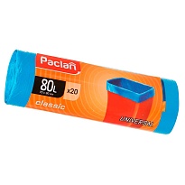 Мешки для мусора 80 л, синие, в рулоне 20 шт., ПНД, 12 мкм, 900х700 мм, PACLAN Classic, 606335 в Тамбове