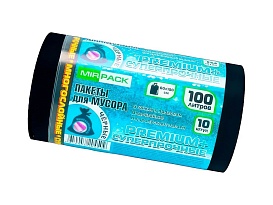 Мешки для мусора 100 л, черные, в рулоне 10 шт., ПВД, 70 мкм, 1000х600 мм, PREMIUM+, 1001076 в Тамбове