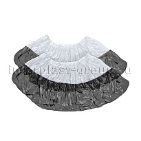 Бахилы бело-черные 1000 шт (500 пар), 48 мкм, двойная подошва, с одной резинкой, Эконом+ в Тамбове